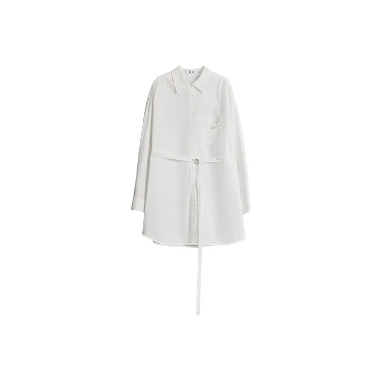 Elle Белое Женское Длинное Платье с Рукавами