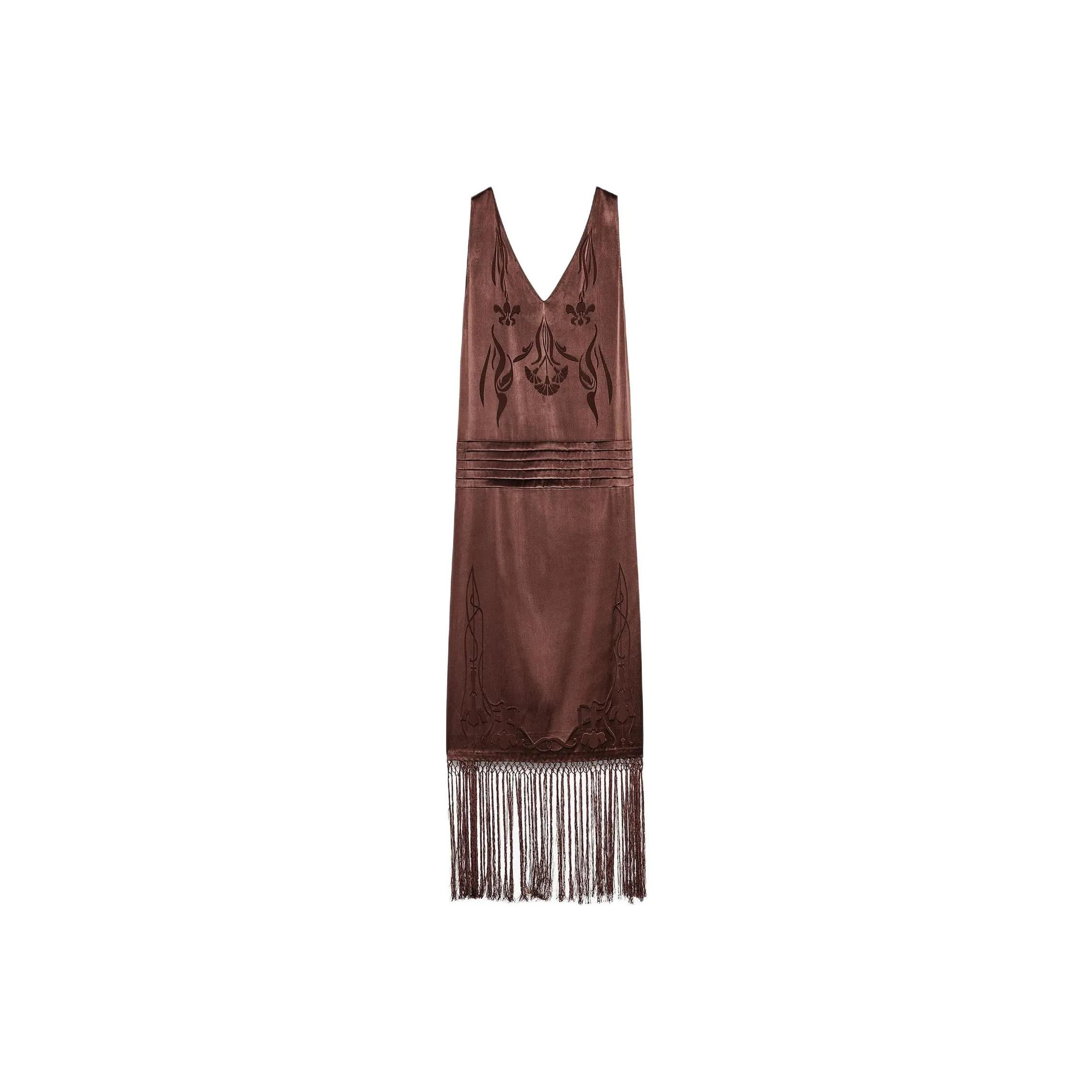 ZARA ZW Series Sleeveless Dress Women's Brown