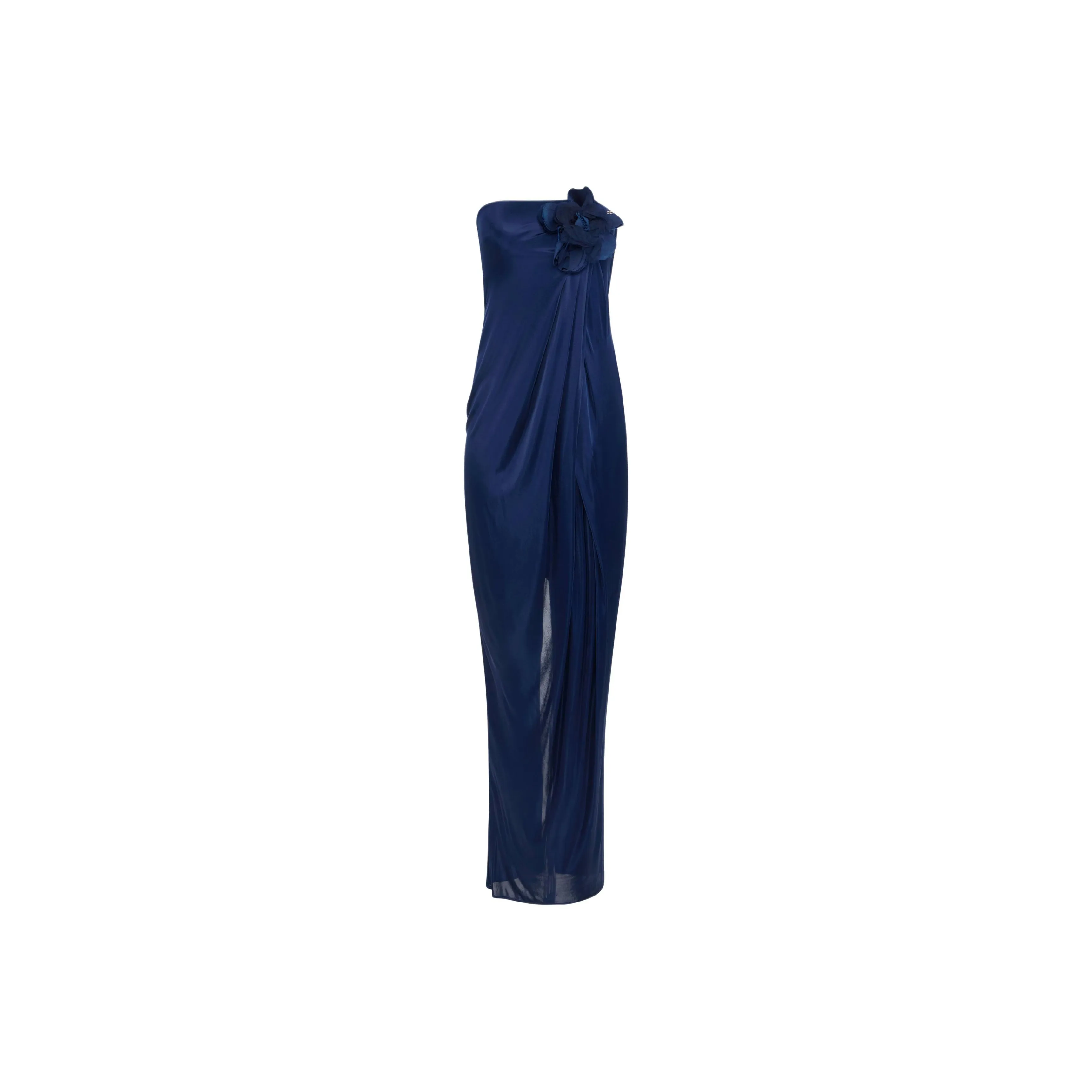 Elisabetta Franchi Flower Embroidered Red Carpet Dress