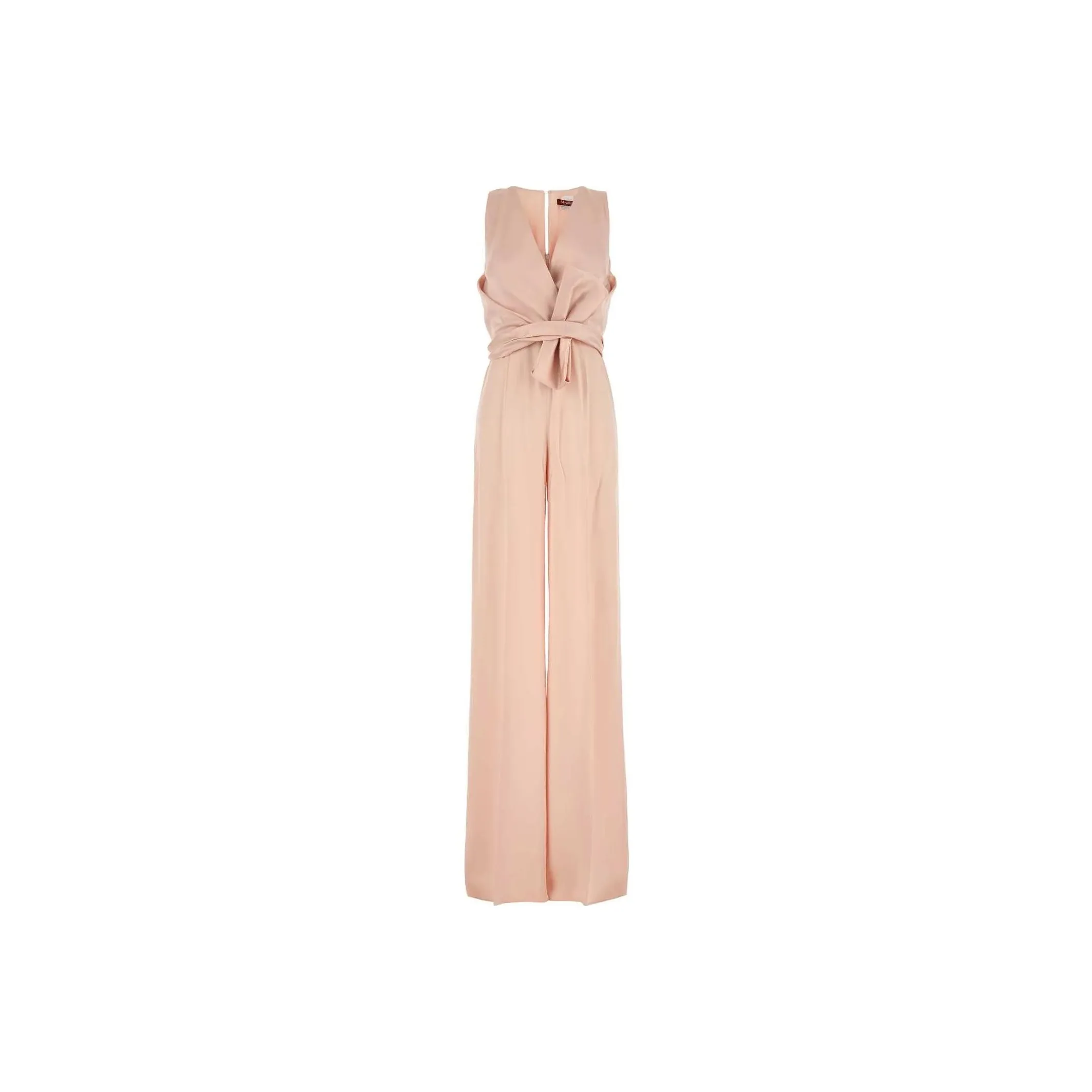 Max Mara Studio Pomez V Neck Knot Detailed Jumpsuit