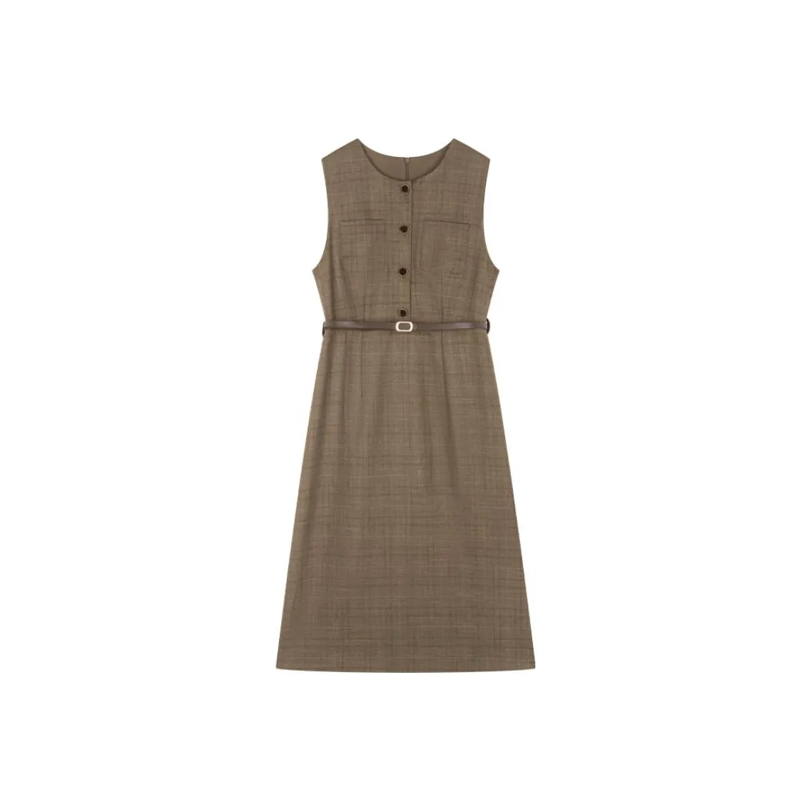 IHIMI Sleeveless Dress Women's Khaki Brown