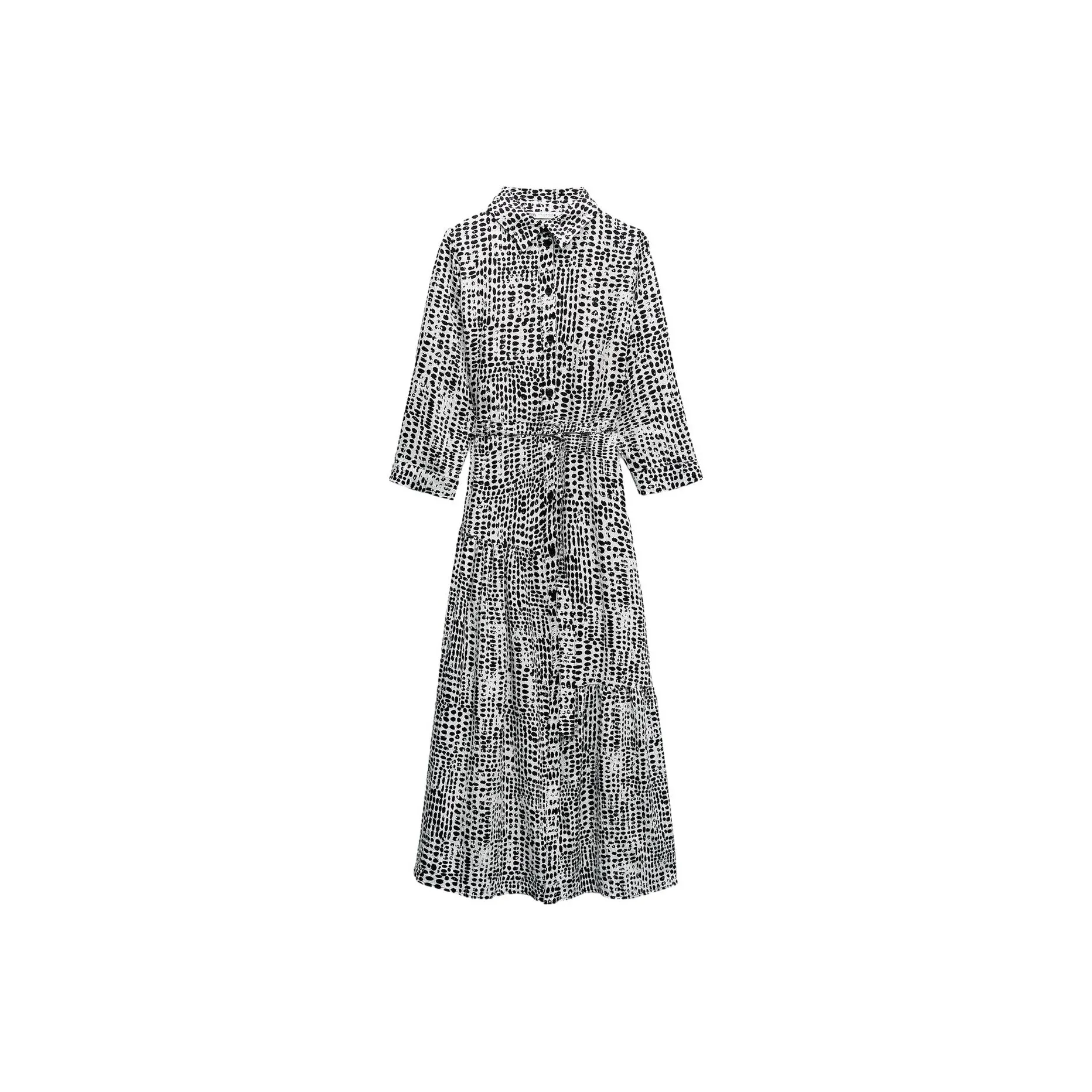 ZARA Long-Sleeved Dresses Women's Black/White