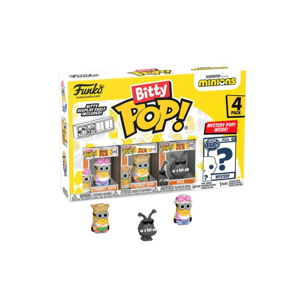 Funko Despicable Me, Minions Tourist Jerry 4PK Chibi Figures