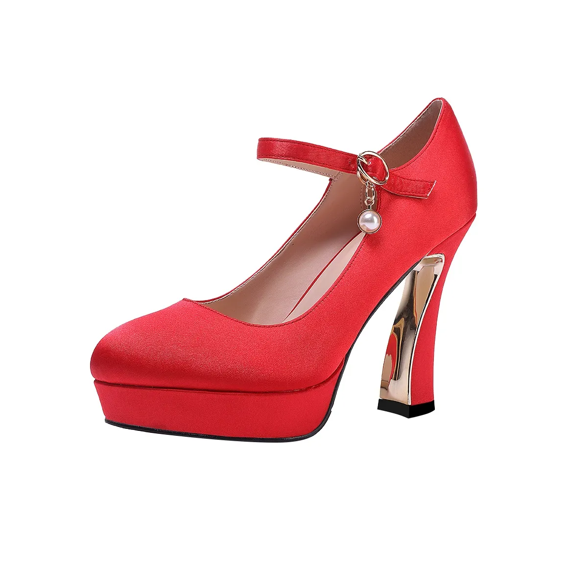 Lan Miao Грубый каблук Высокие каблуки 11 см Женские Красный