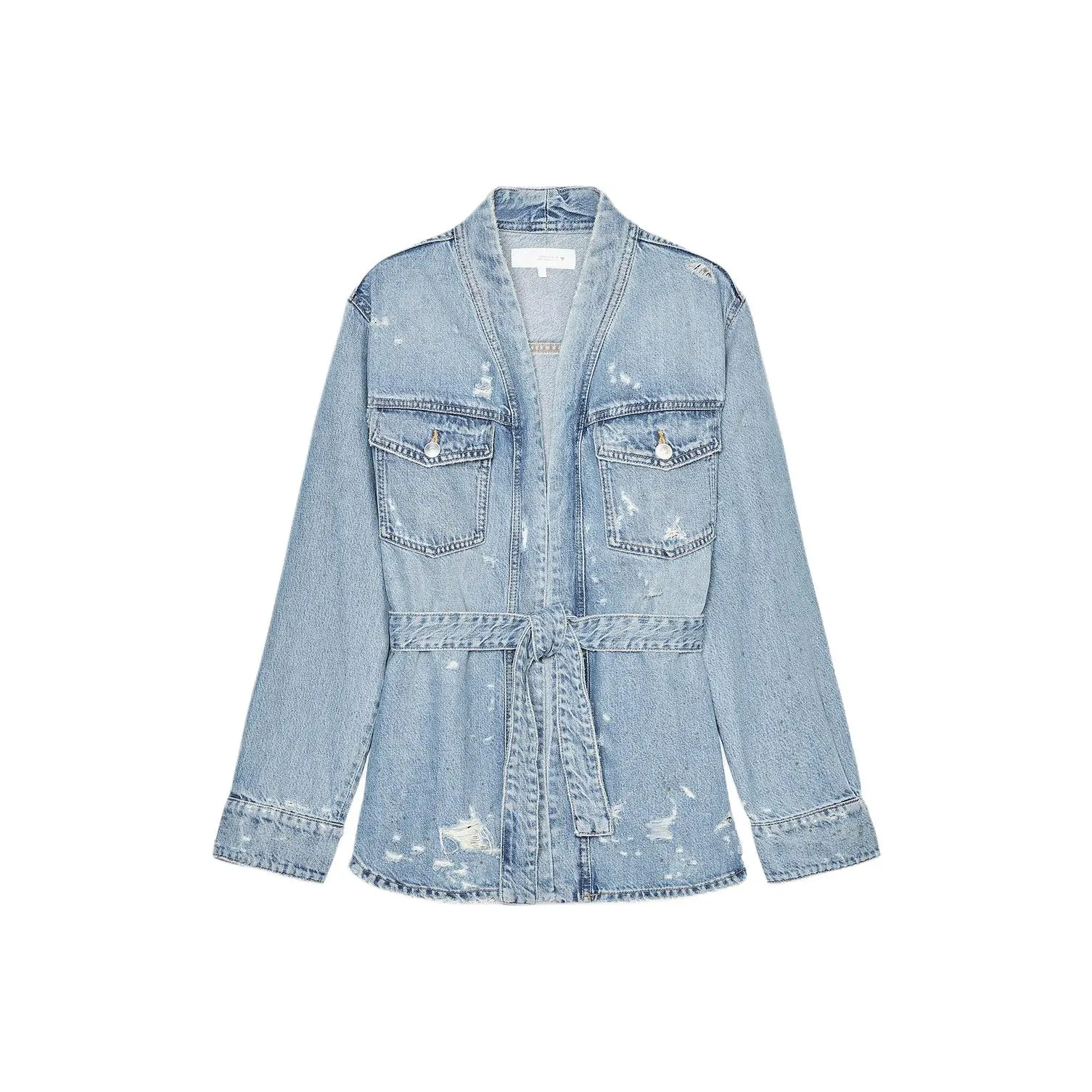 ZARA Trf Denim Jackets Women's Light Blue