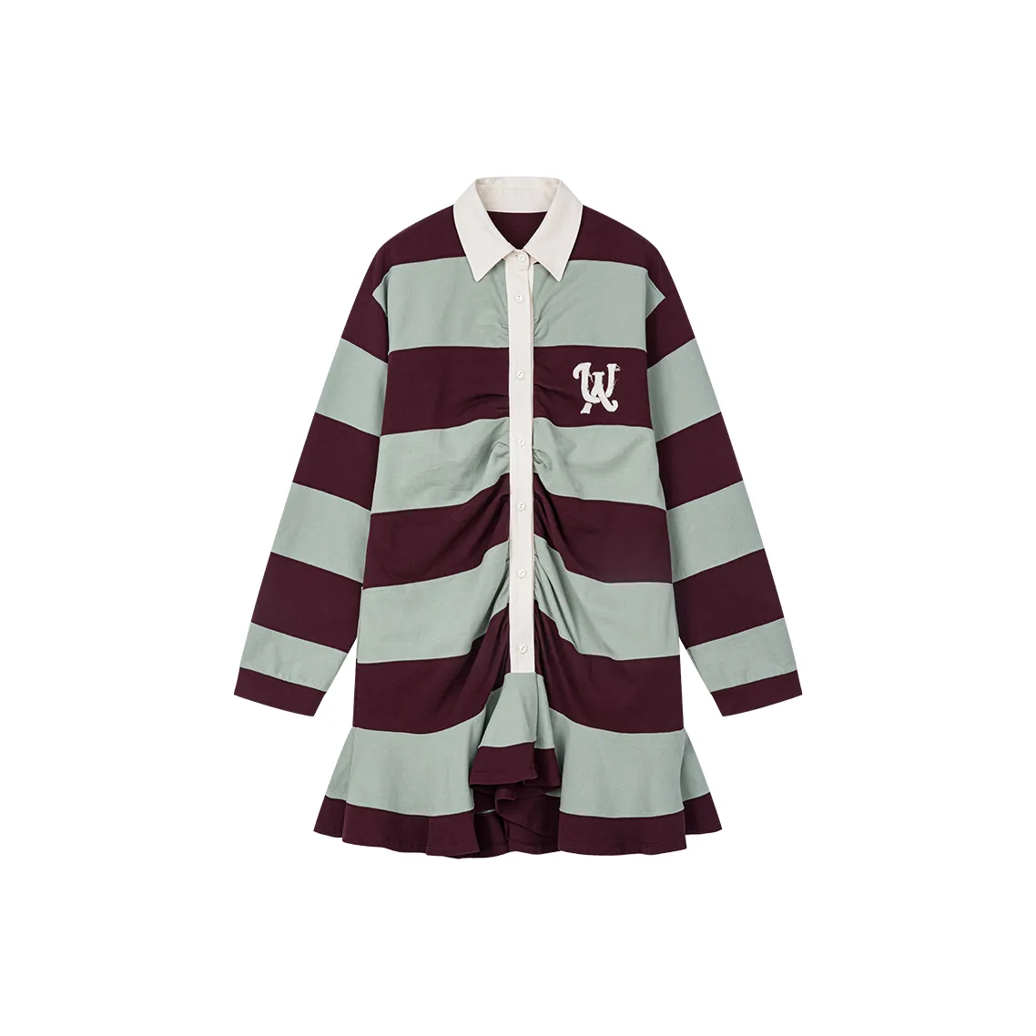 UOOYAA Полосы Женские Длинный Рукав Платья