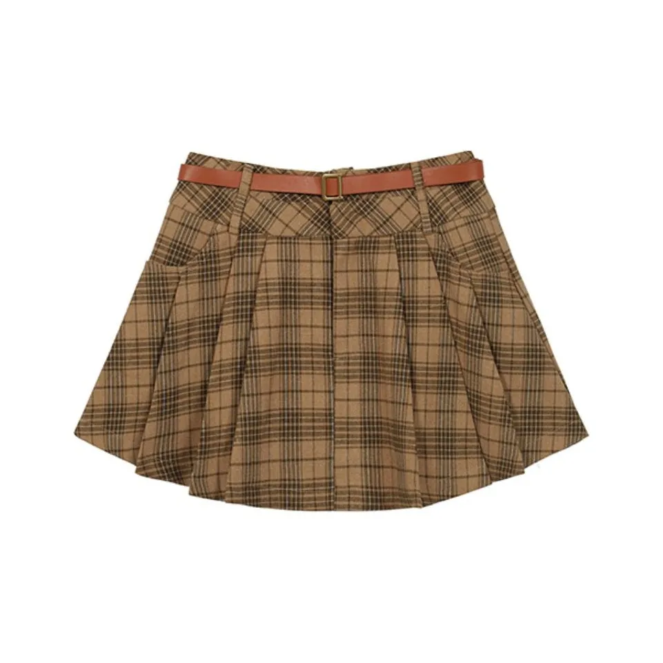 PASSCODIO Повседневные короткие юбки Женские Коричневый