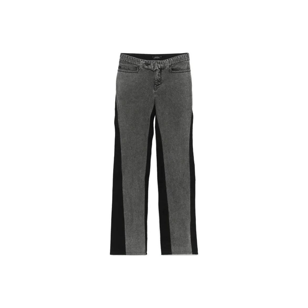 Mugler Bi Tone Straight Leg Jeans 'Washed Black/Black'