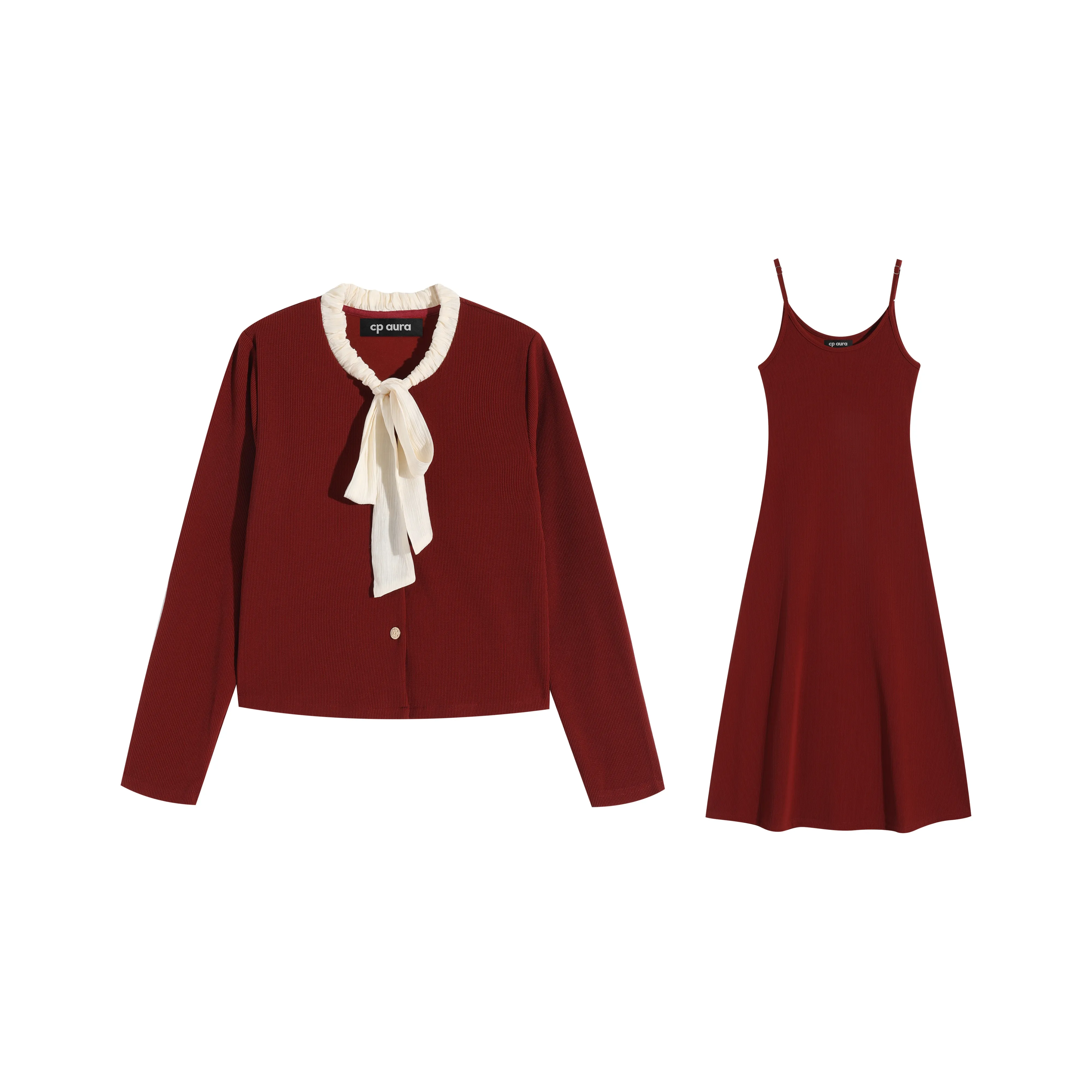 CPAURA Комплект с юбкой Женские Празднование Красный