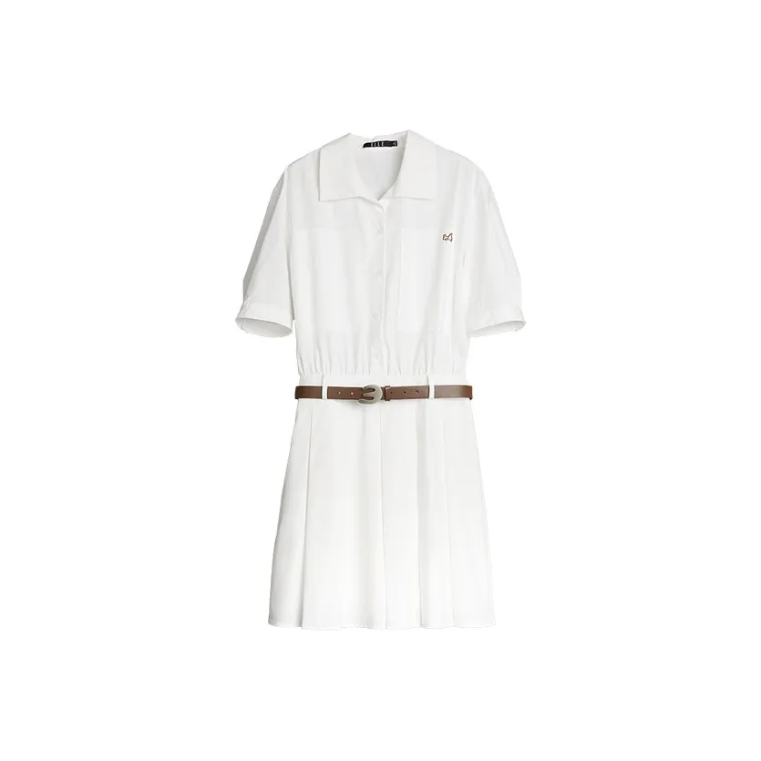 ELLE Длинное платье с длинными рукавами цвет белый