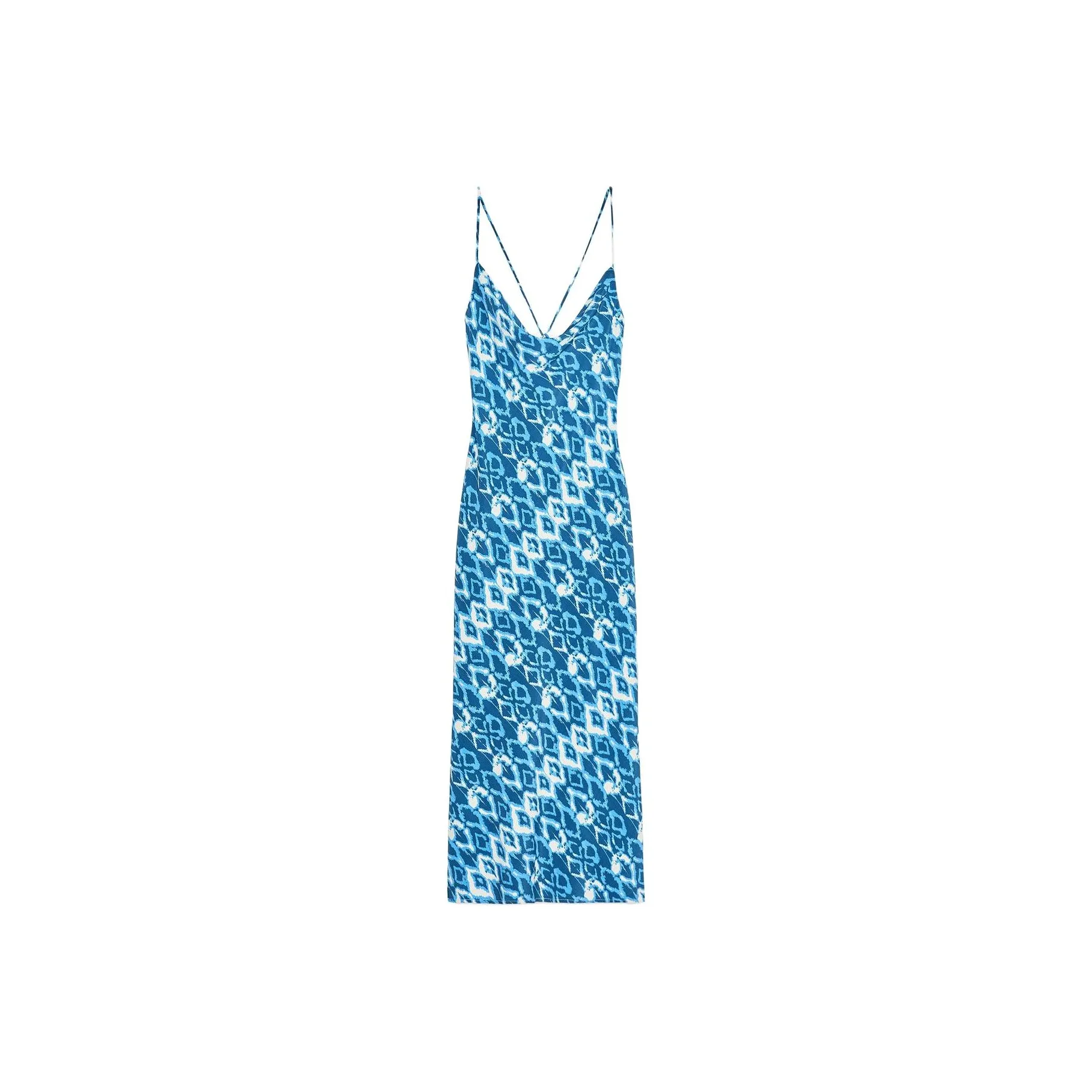 ZARA Slip Dress Women's Blue/White