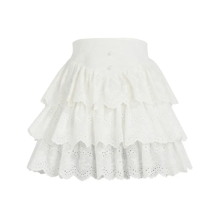 Snbl Белая Женская Повседневная Короткая Юбка