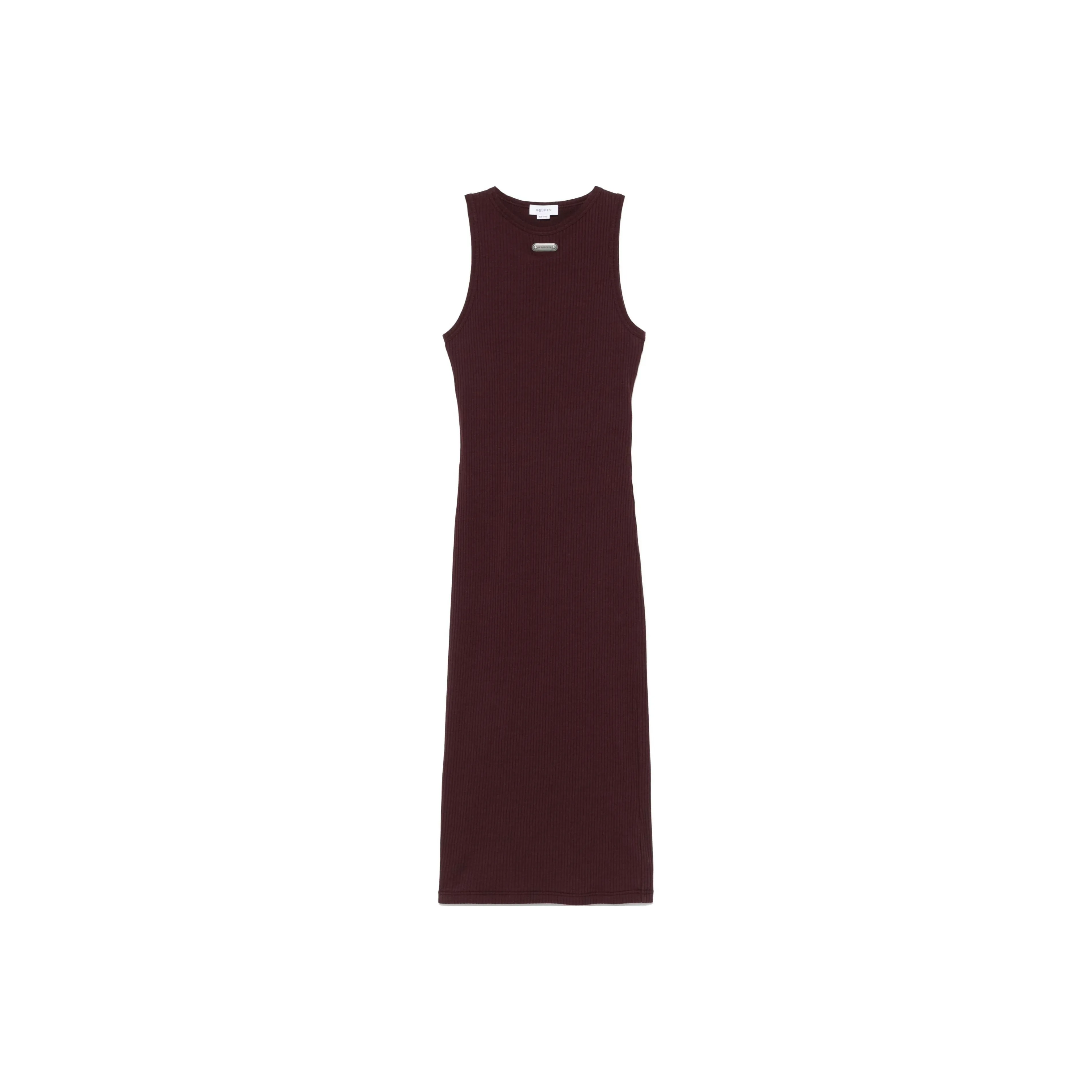 Alexander McQueen Ribbed Sleeveless Midi Dress