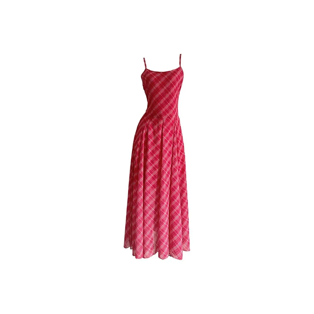 SKYA Slip Платье Женское Красное Клетка