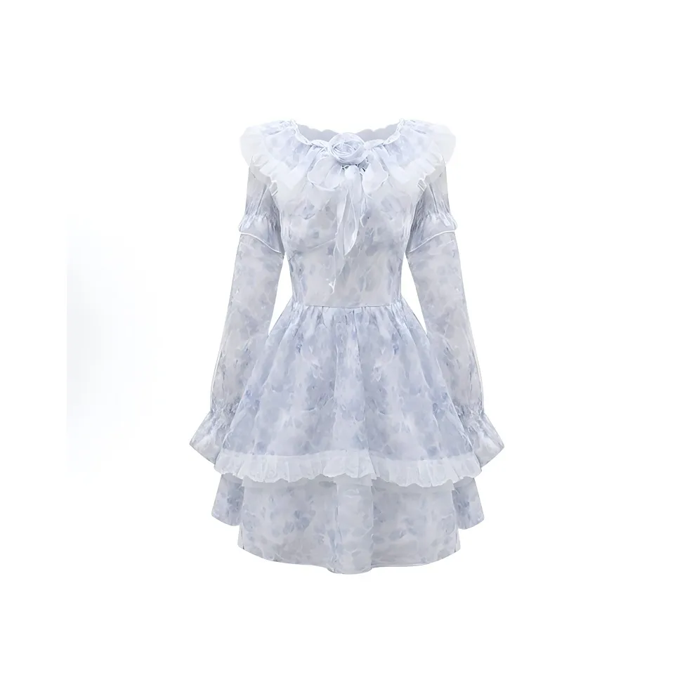 AFGGD Длинное платье с длинными рукавами женское светло-фиолетовое