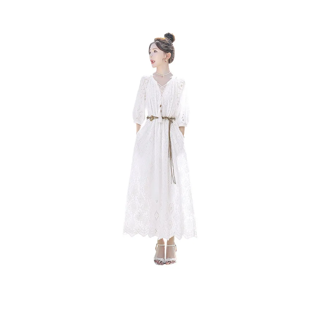 Cypress House Long Sleeved Dress Women's White