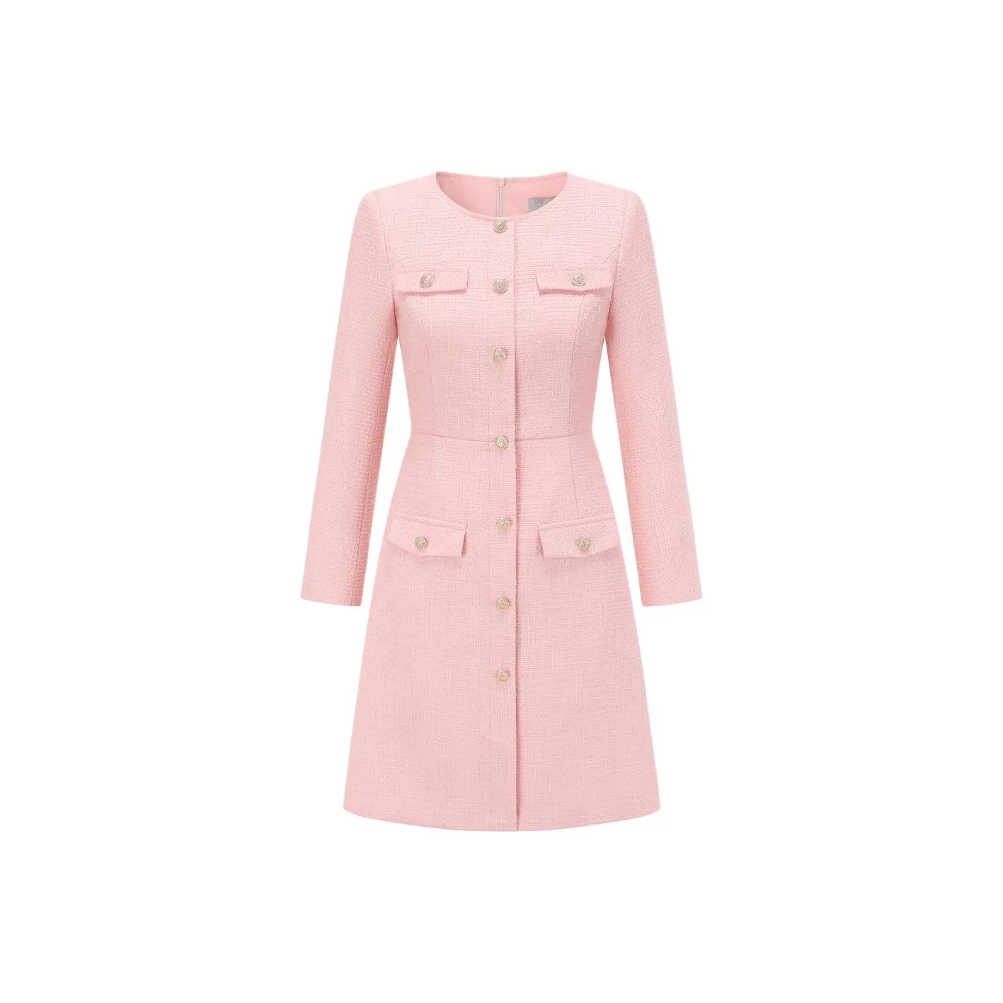 ONE SHALLOW Длинное платье с длинным рукавом женское розовое