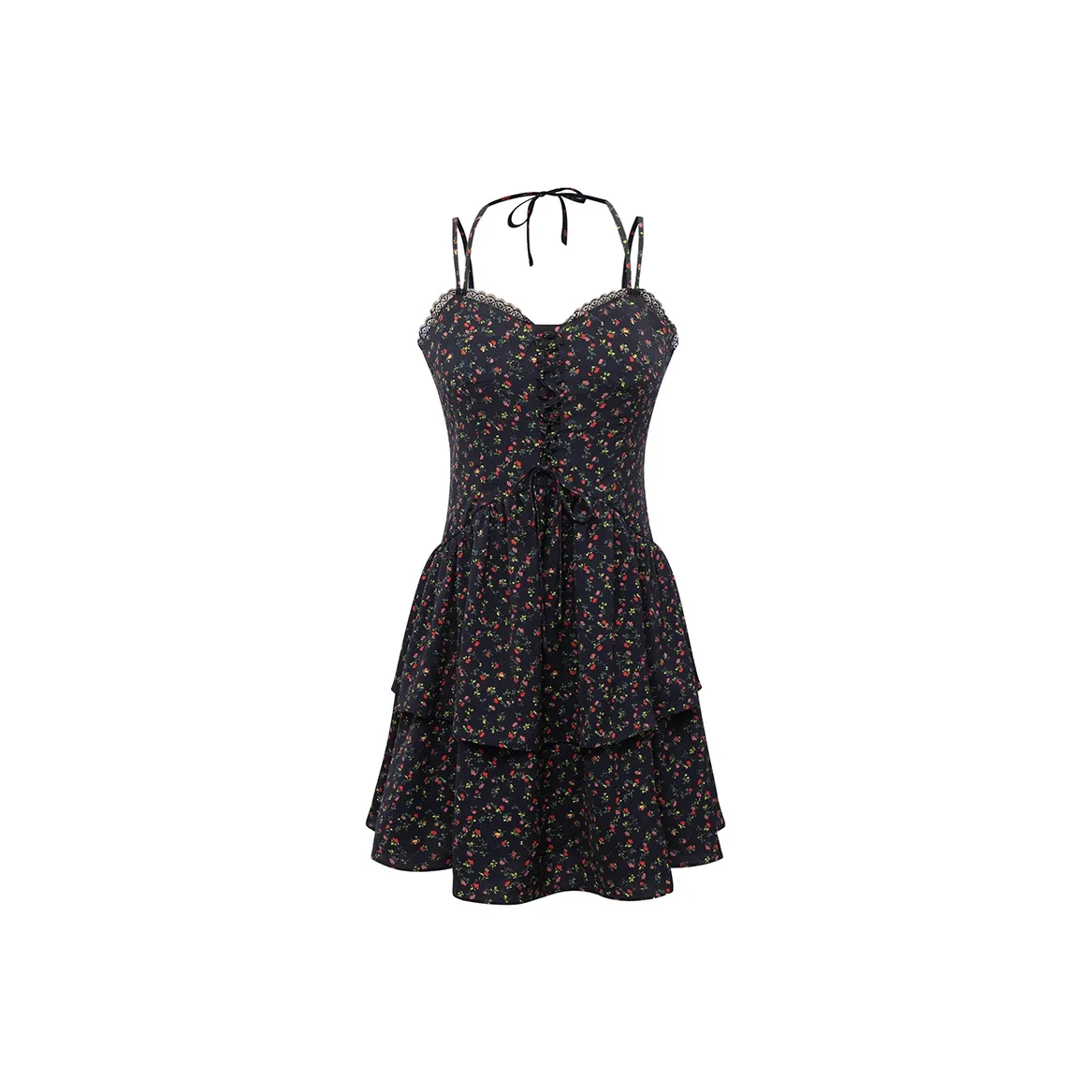 SINBOS Slip Dress Women's Black Floral