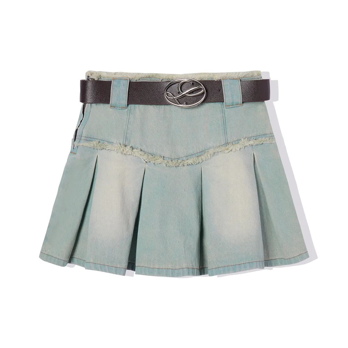 LA CRAWFISH Denim Dresses & Skirts Women's Washed Denim Blue