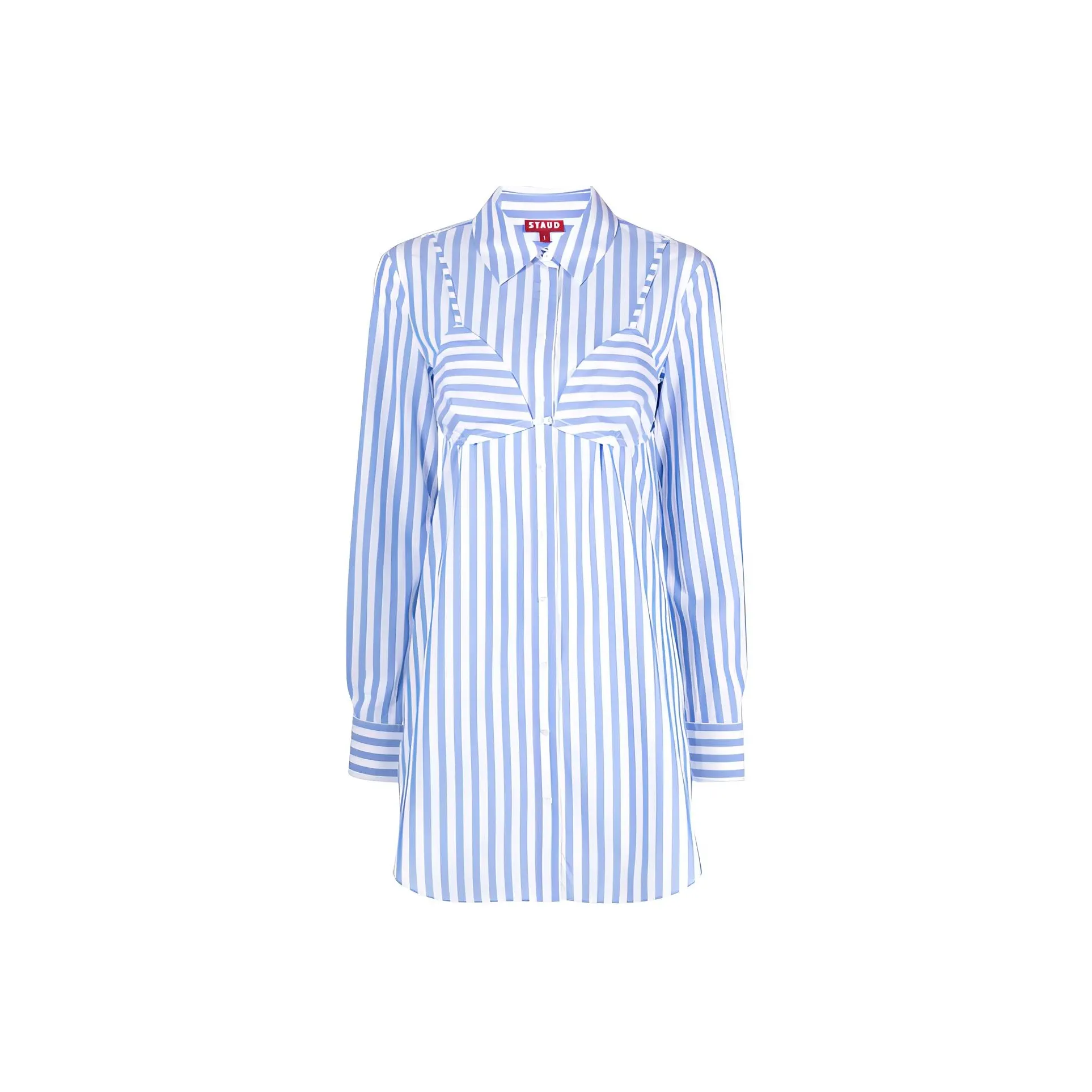 Staud Alita Layered Effect Striped Mini Dress