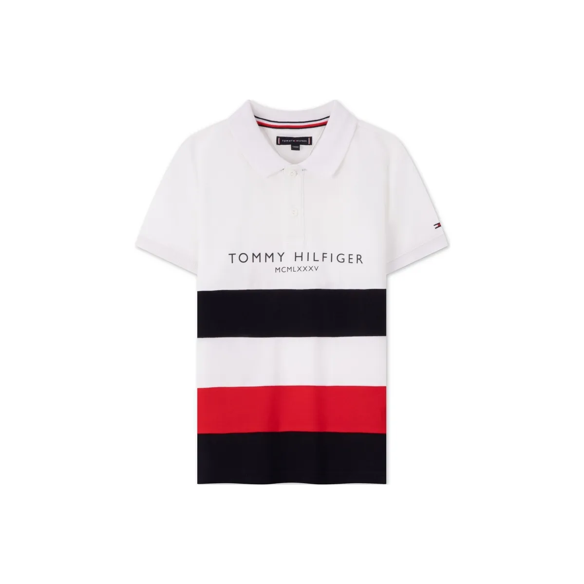 Tommy Hilfiger Модный Повседневный Минималистский стиль Буква STRIPES SHORT Длинные рукава Черный Белый Красный Многоцветный Детский