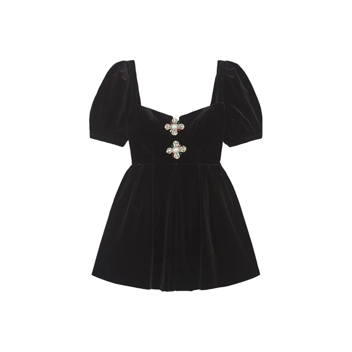 Self portrait Short Sleeved Dress Women's Classic Black