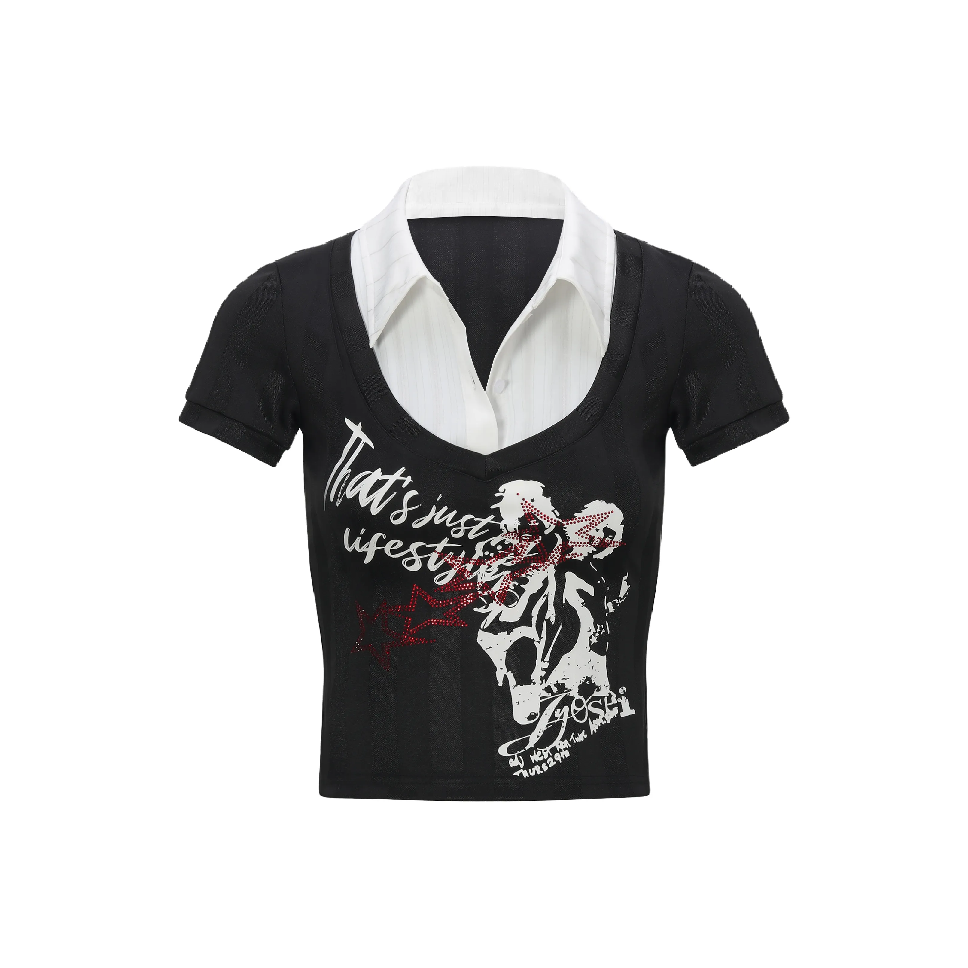 JYOSEI Черные Женские Футболки