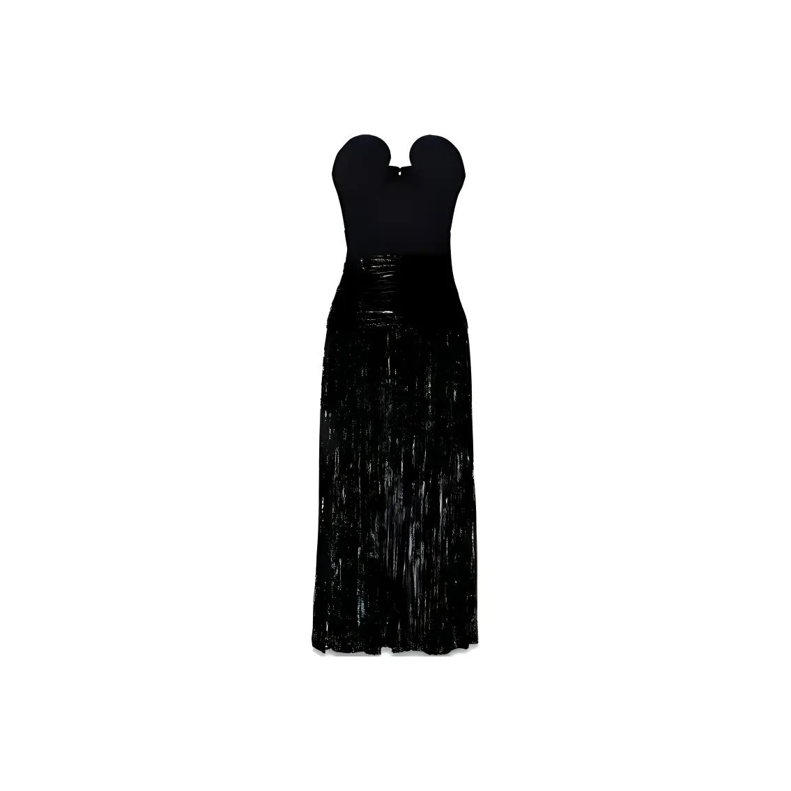 SAINT LAURENT Lurex Velvet Bustier Dress
