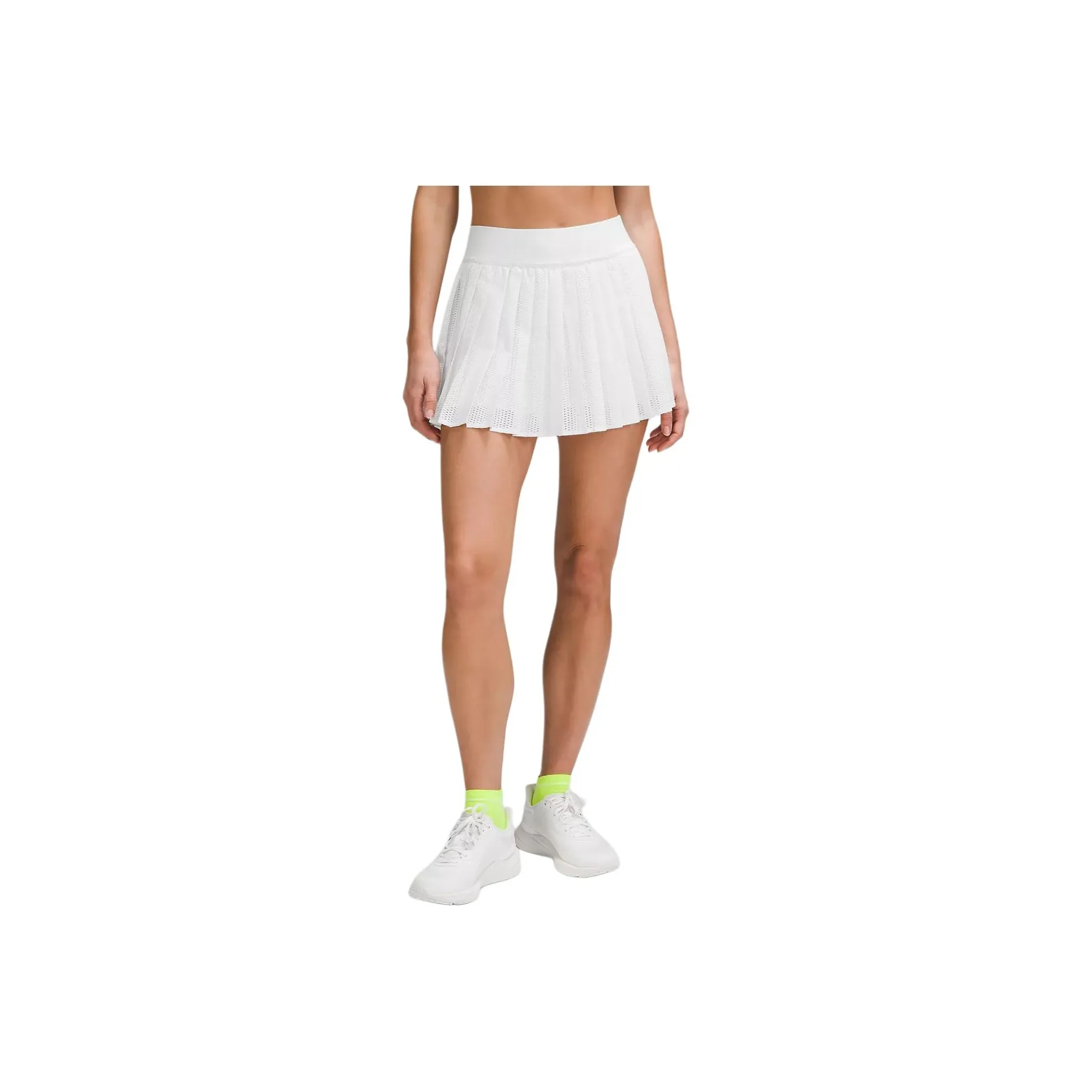 Lululemon Pleated Open Knit High Rise Tennis Skirt Casual Short Skirts Women's White