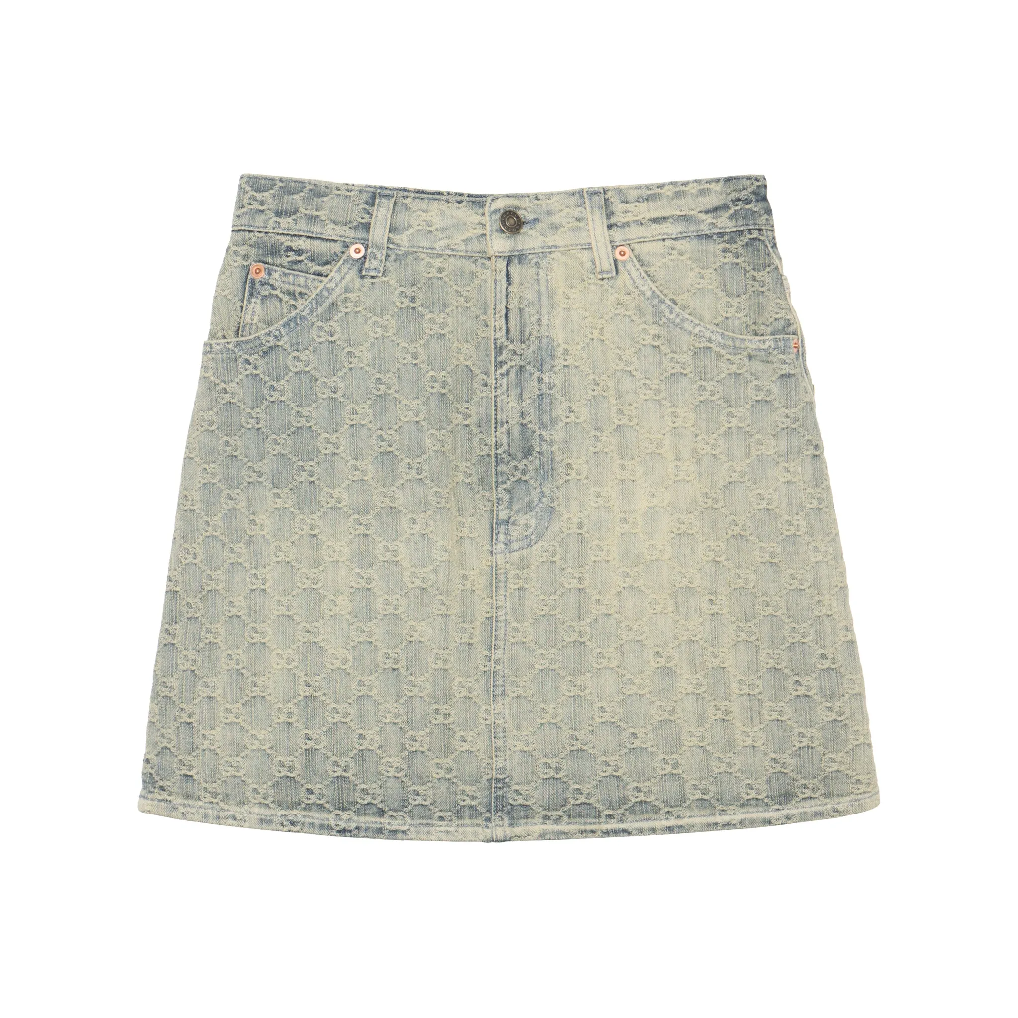 GUCCI SS22 Denim Short Skirts Women's Blue Black