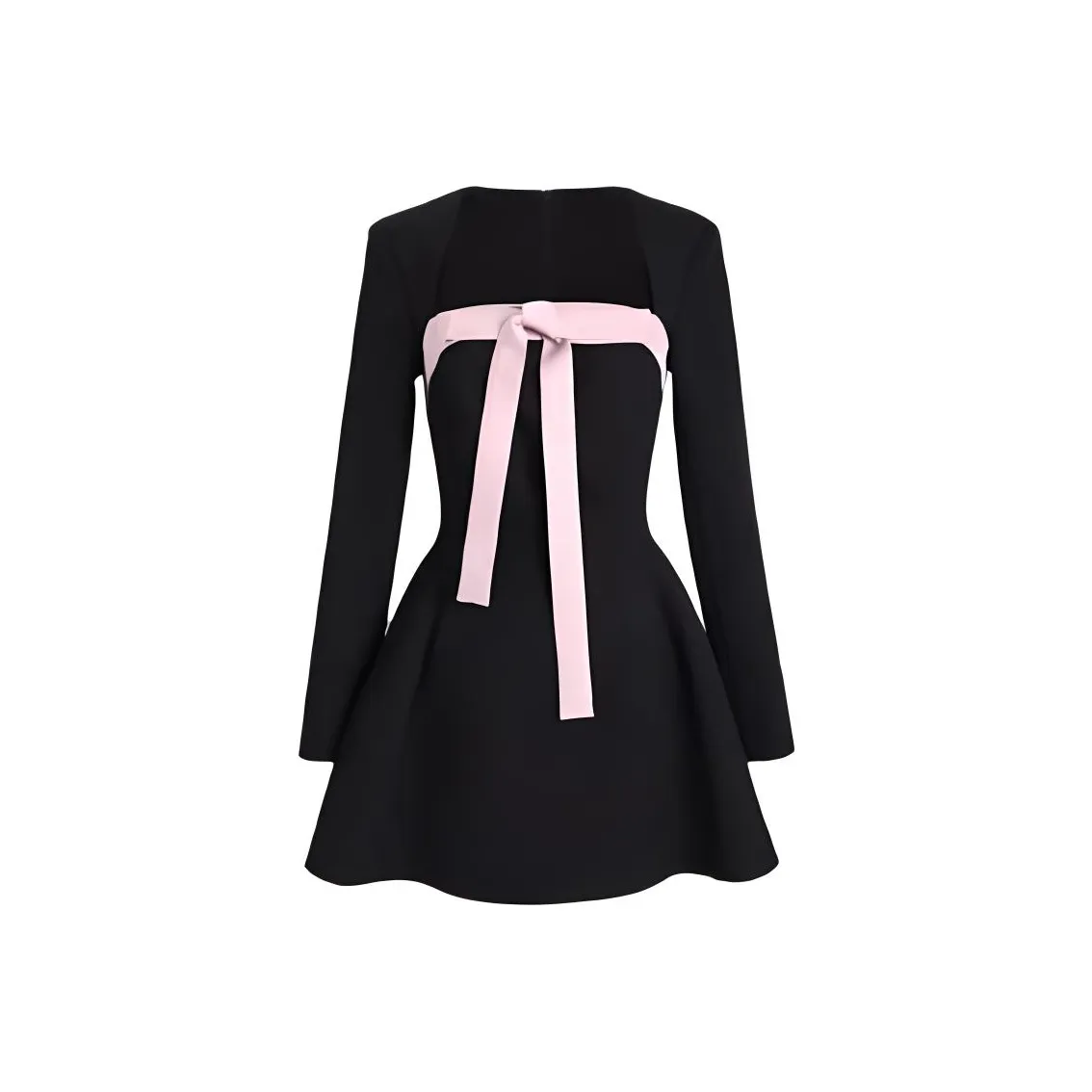 KKX Длинное платье с длинными рукавами женское черное розовое юбка