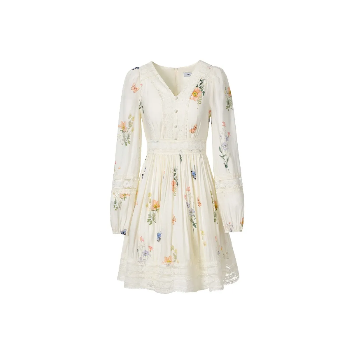 TAMMY TANGS Длинное платье с длинными рукавами женское оранжевый розовый с принтом