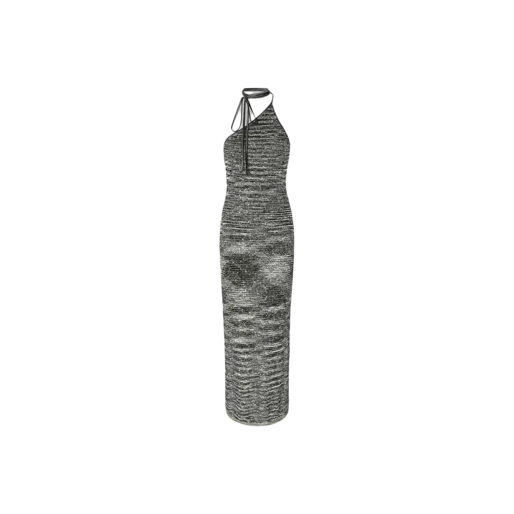 MISSONI One Shoulder Sequin Embellished Long Dress