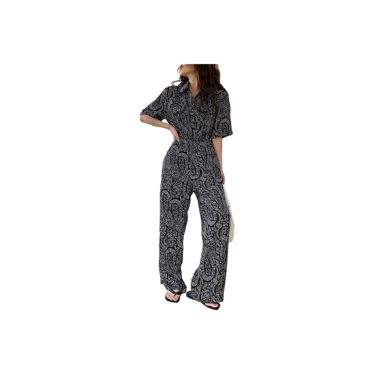 NANING9 Черные Женские Комбинезоны