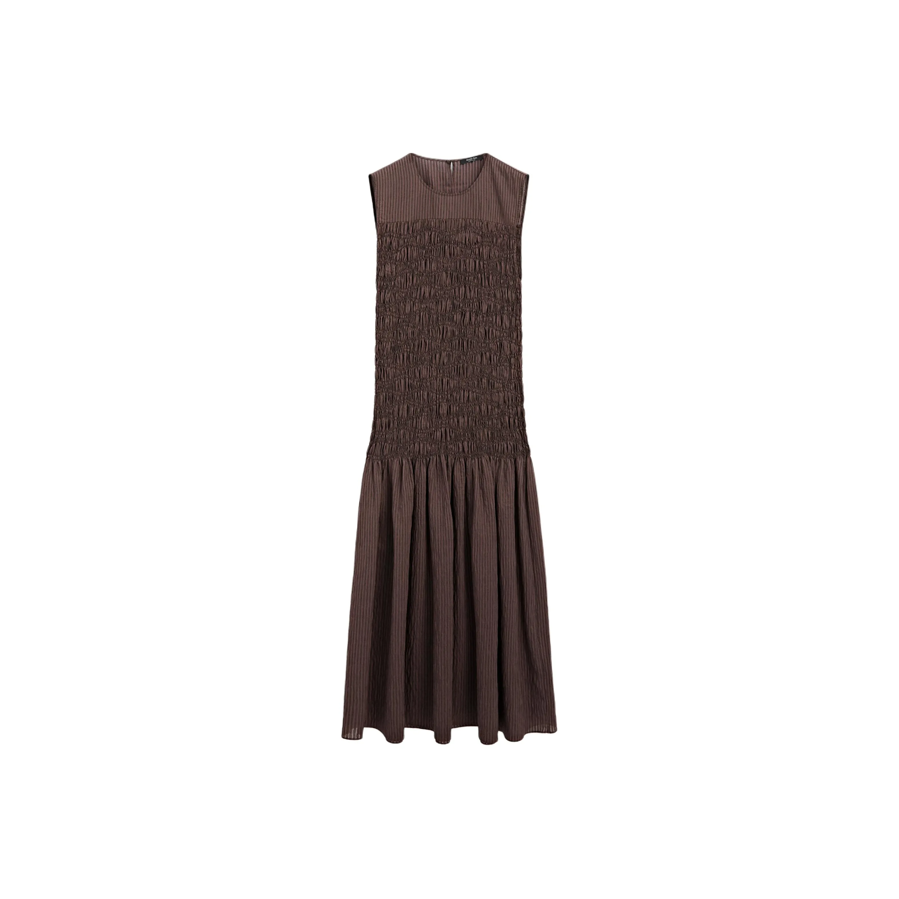 Massimo Dutti Sleeveless Dress Women's Brown