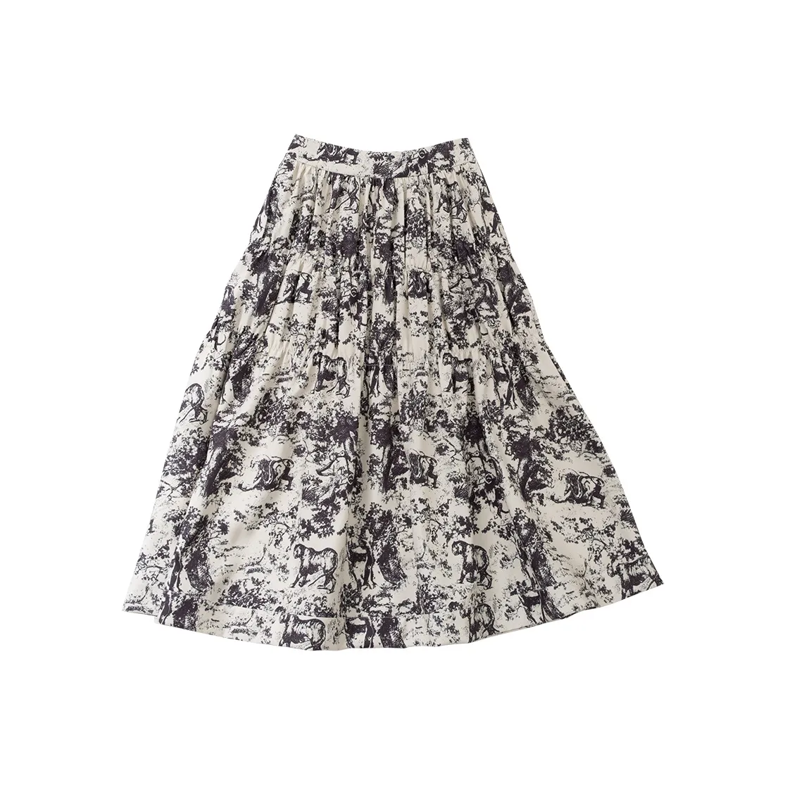 SOON FLOWER Casual Long Skirts Women's Beige Apricot