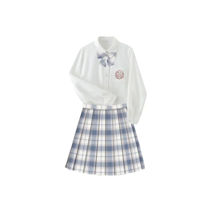 Dulading Плиссированная юбка UNIFORM Комплект Женский Светло-Синий