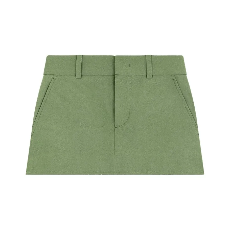 WE11DONE SS24 Casual Short Skirts Women's Olive Green