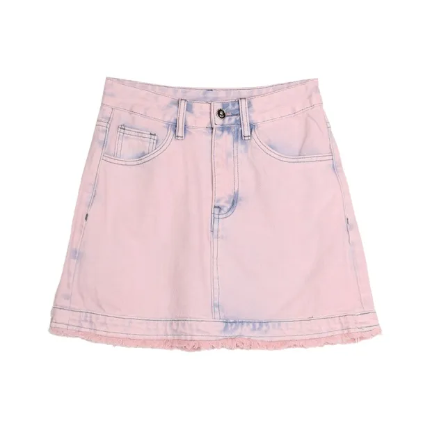 SETIROM Розово-фиолетовые Женские Джинсовые Короткие Юбки