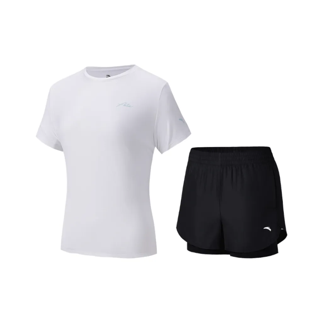 ANTA Variety Тренировки Коллекция Повседневный Костюм Женские Снежно-белый Основной черный