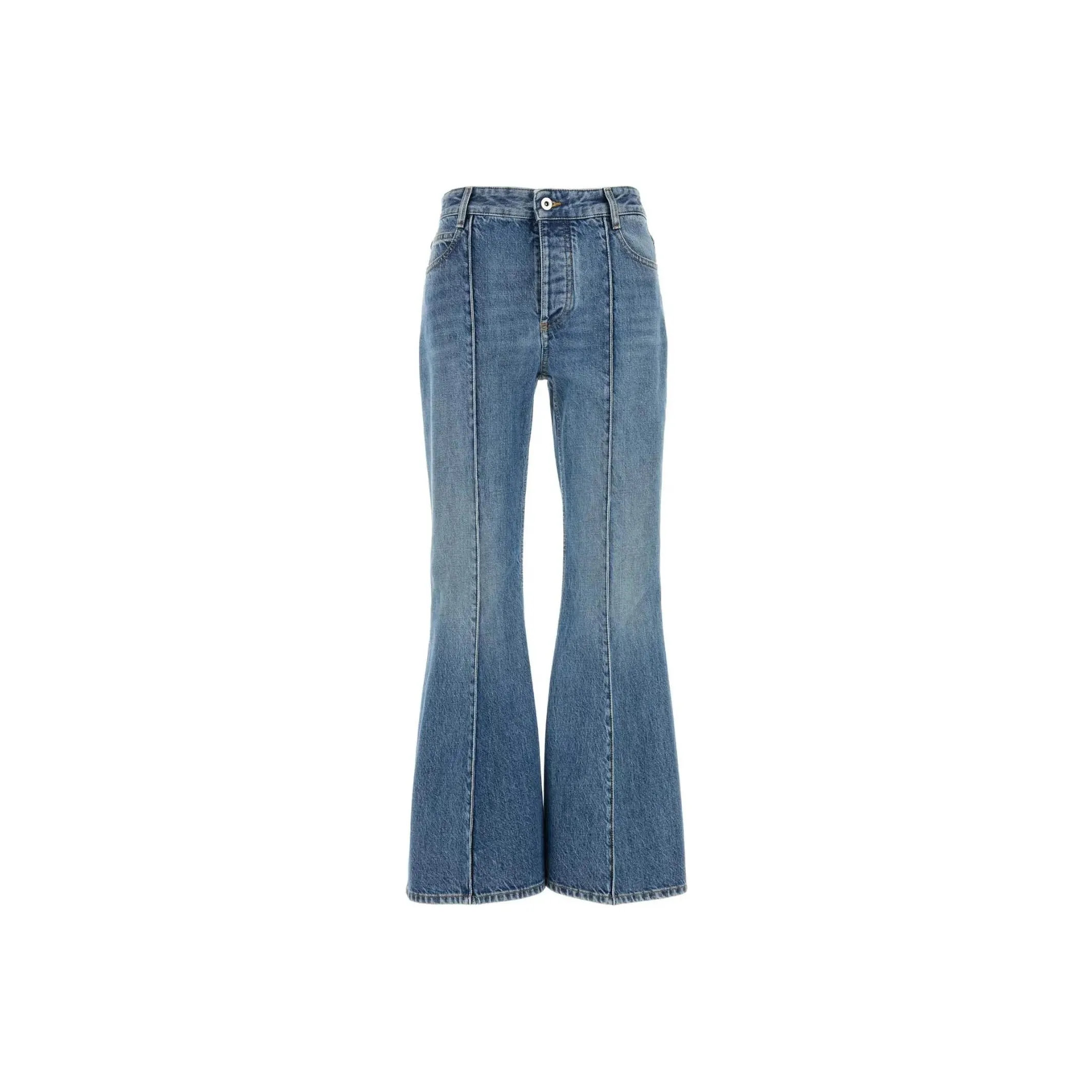 Bottega Veneta Cropped Kick Flare Leg Denim 'Mid Blue'