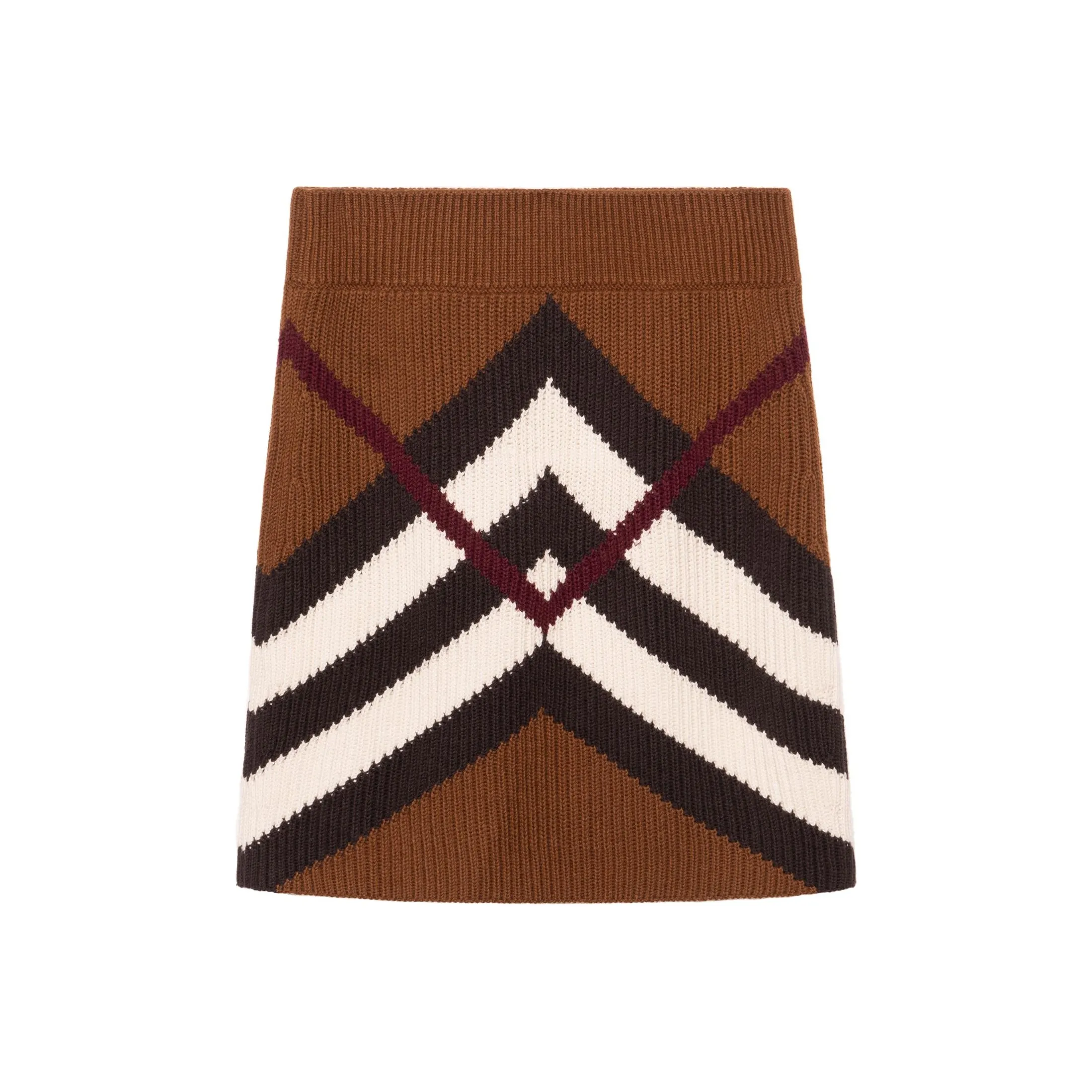 Burberry Chevron Check Mini Skirt 'Dark Birch Brown'