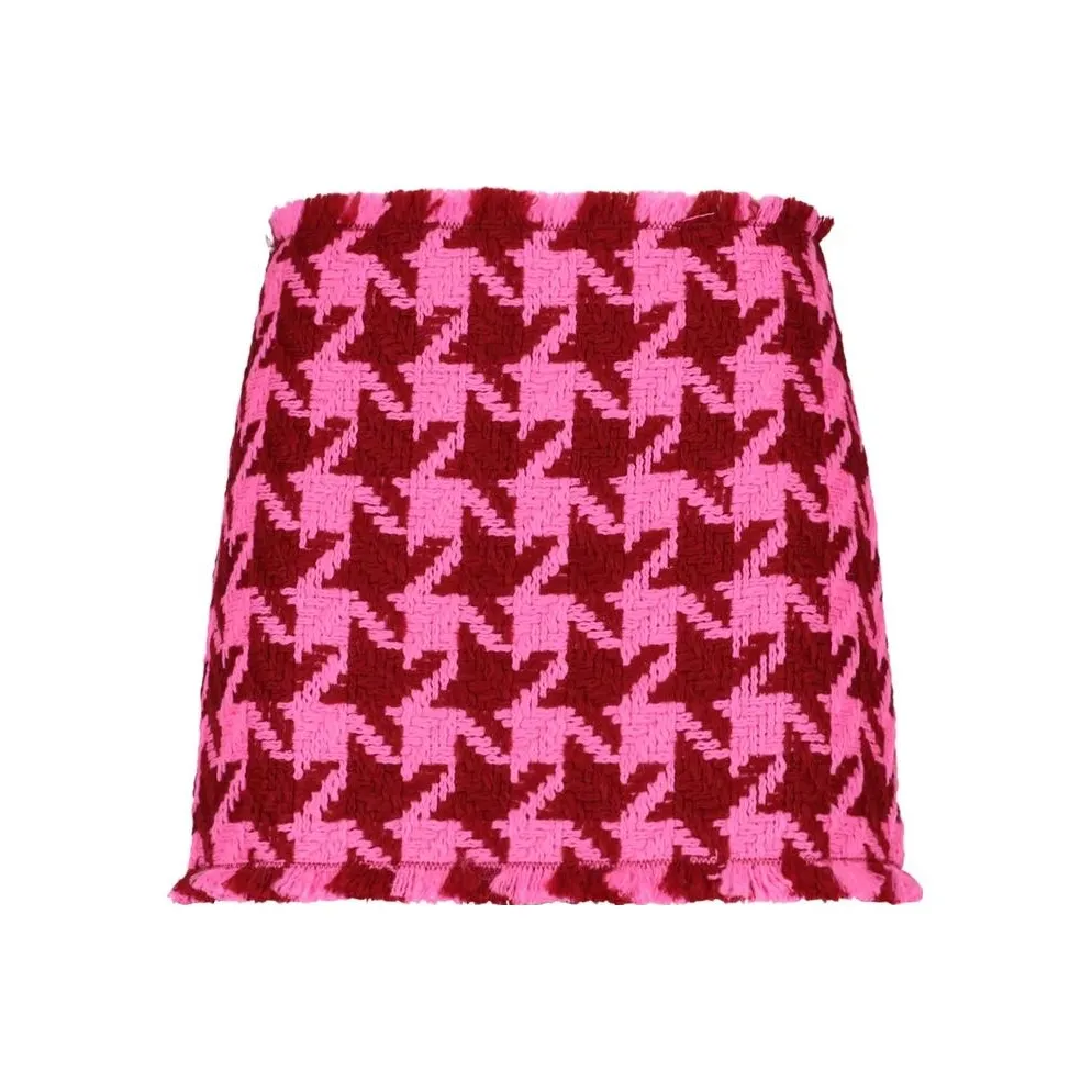 VERSACE Houndstooth High Waist Mini Skirt