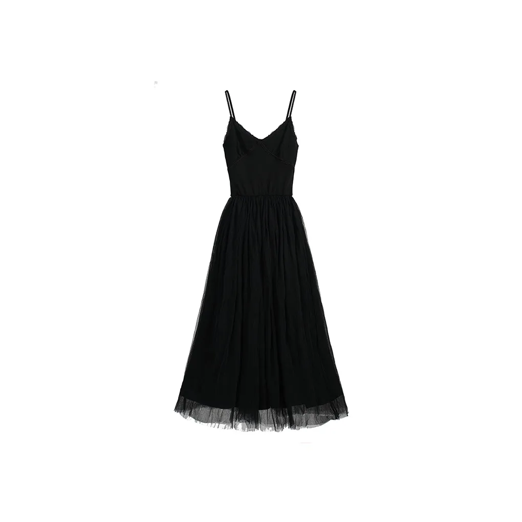 PAIN OR PLEASURE Slip Dress Women's Black