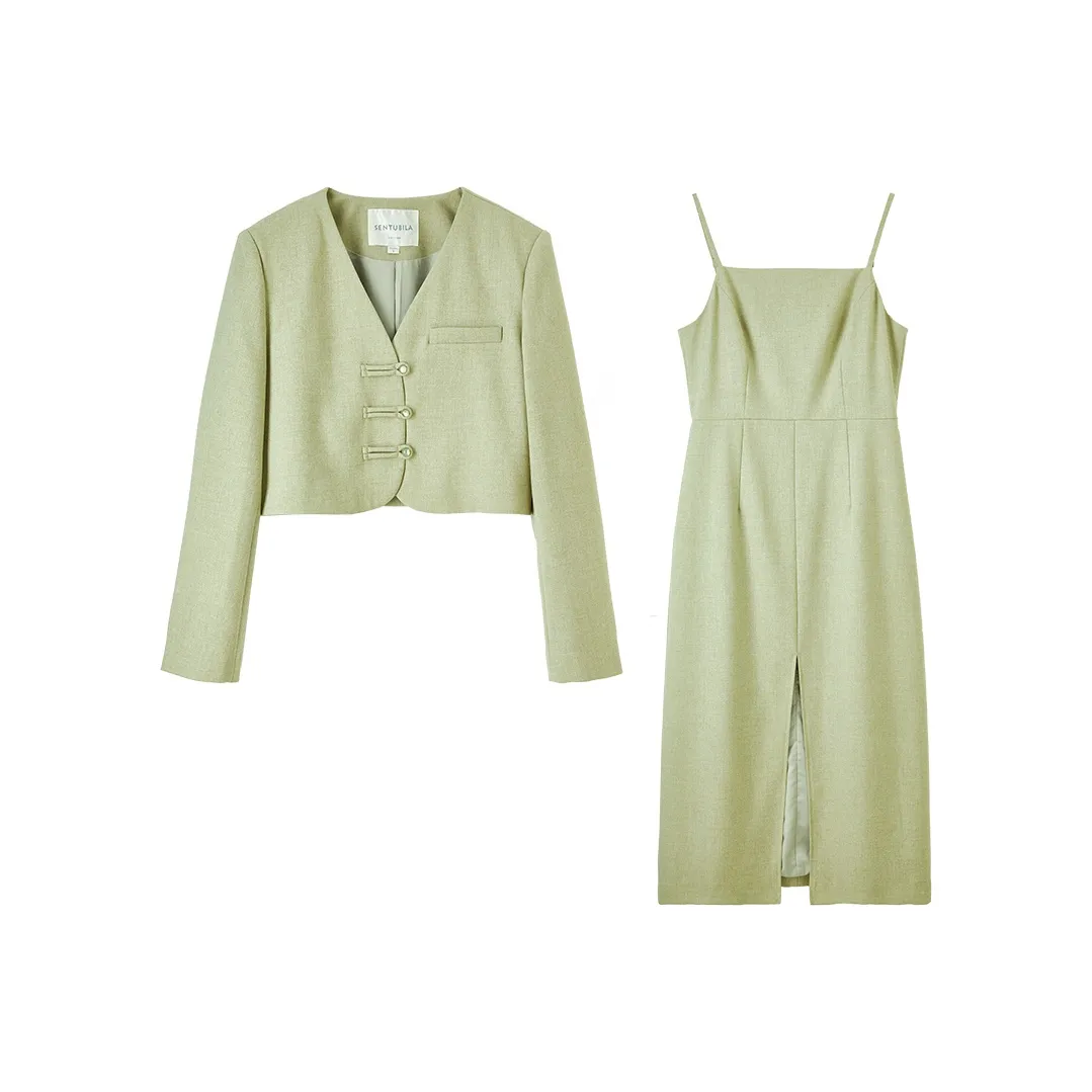 SENTUBILA Комплект с юбкой Женские Шалфейно-зеленый