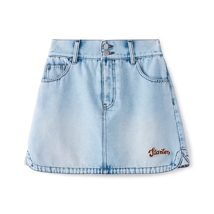 STARTER Denim Short Skirts Women's Light Blue