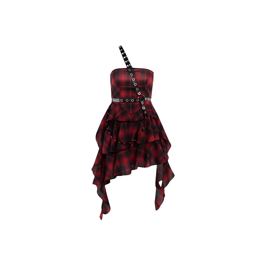 BIFH Без рукавов Платье Женское Красное Черное Клетка