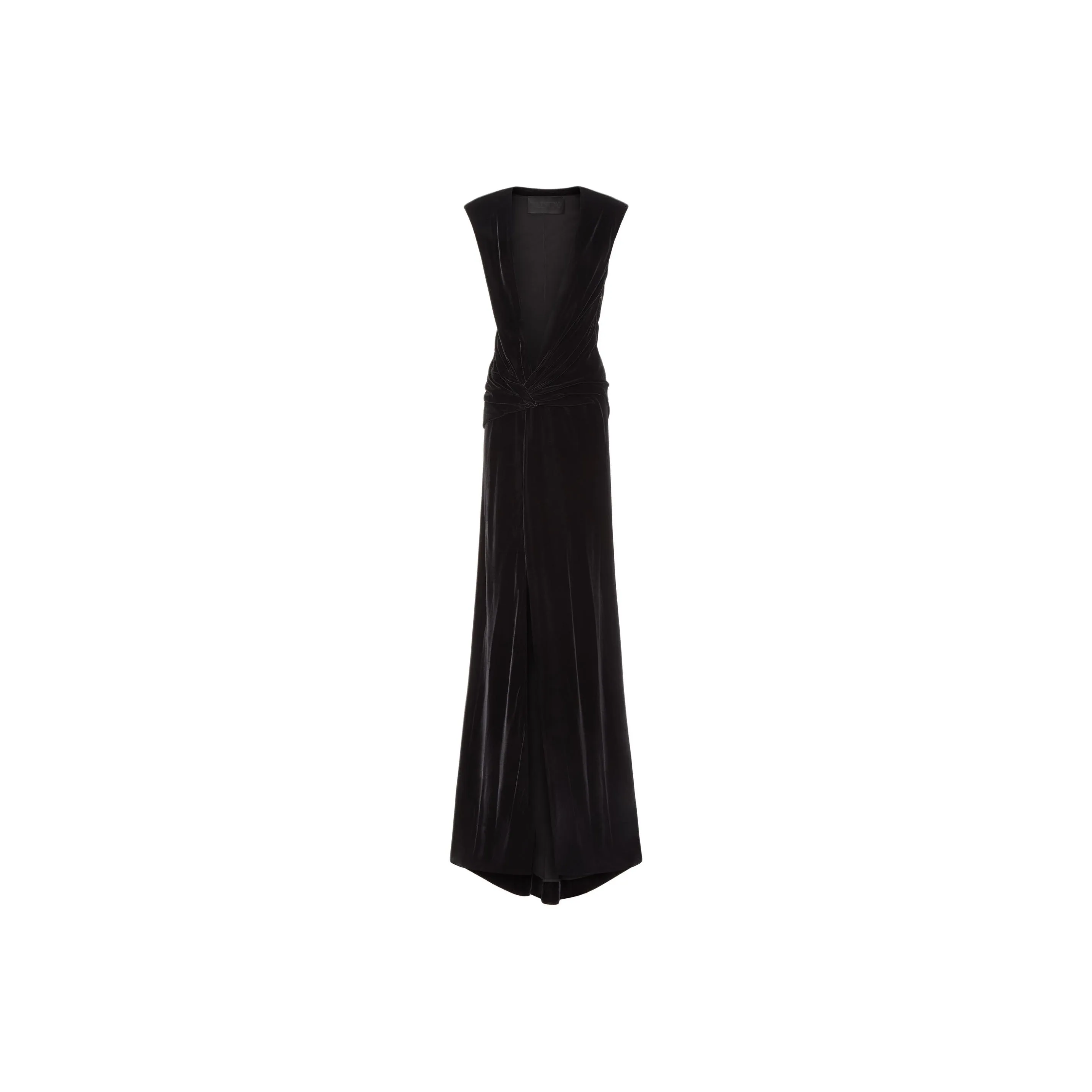 Valentino V Neck Sleeveless Velvet Dress