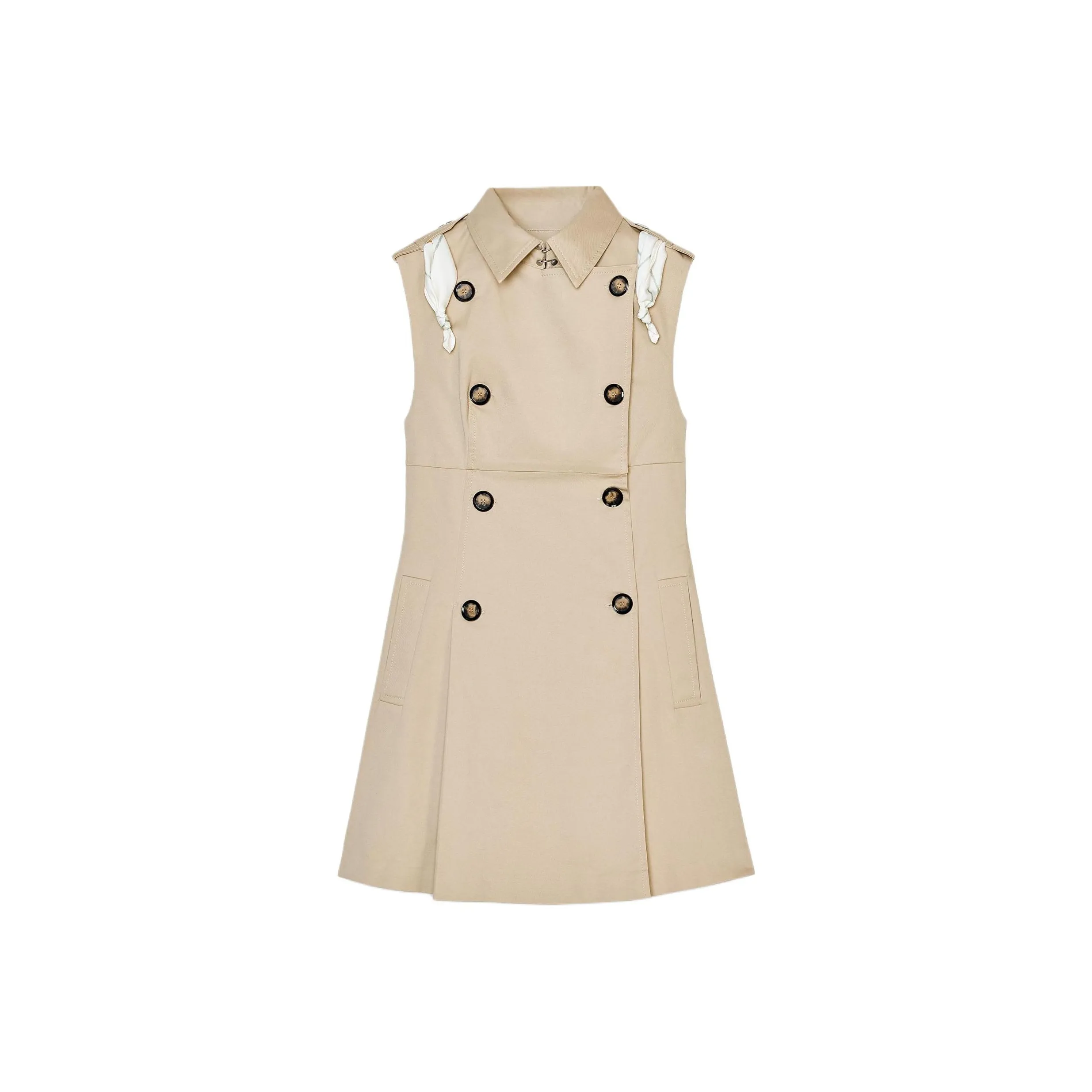ZARA Trf Sleeveless Dress Women's Dark Beige