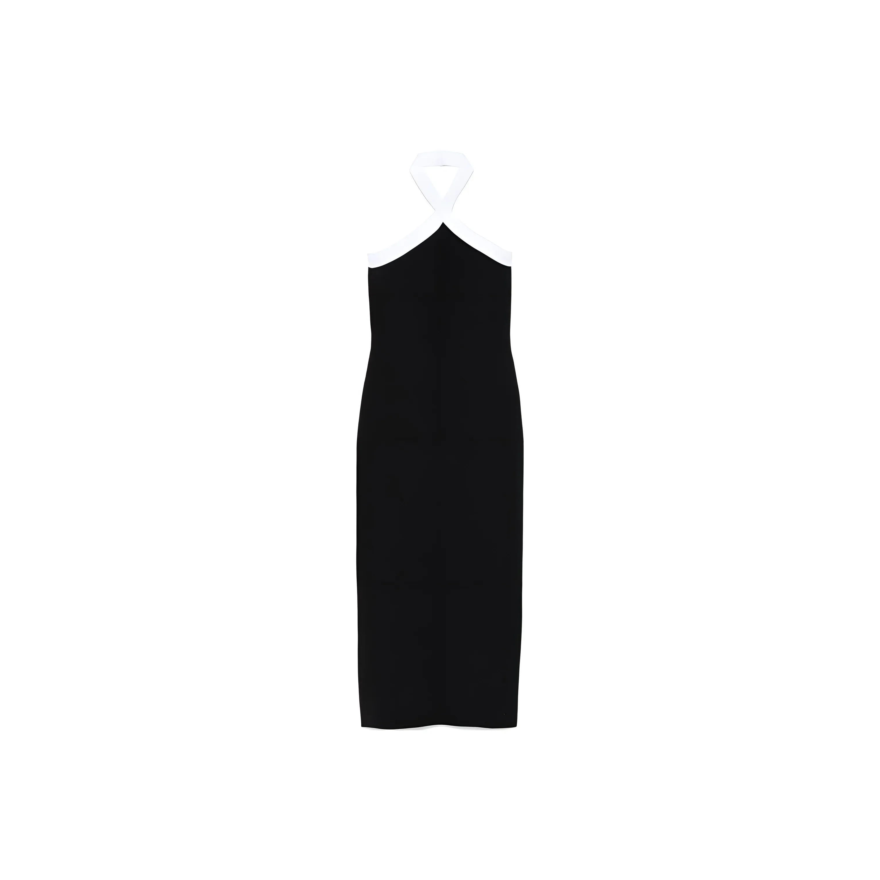 ROLAND MOURET Halterneck Slit-Detailed Midi Dress
